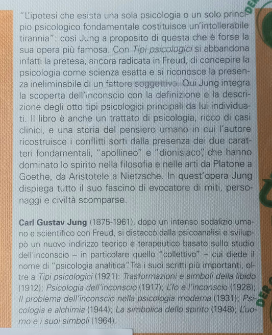 C. G. JUNG - TIPI PSICOLOGICI - La grande biblioteca della psicologia 4^ uscita