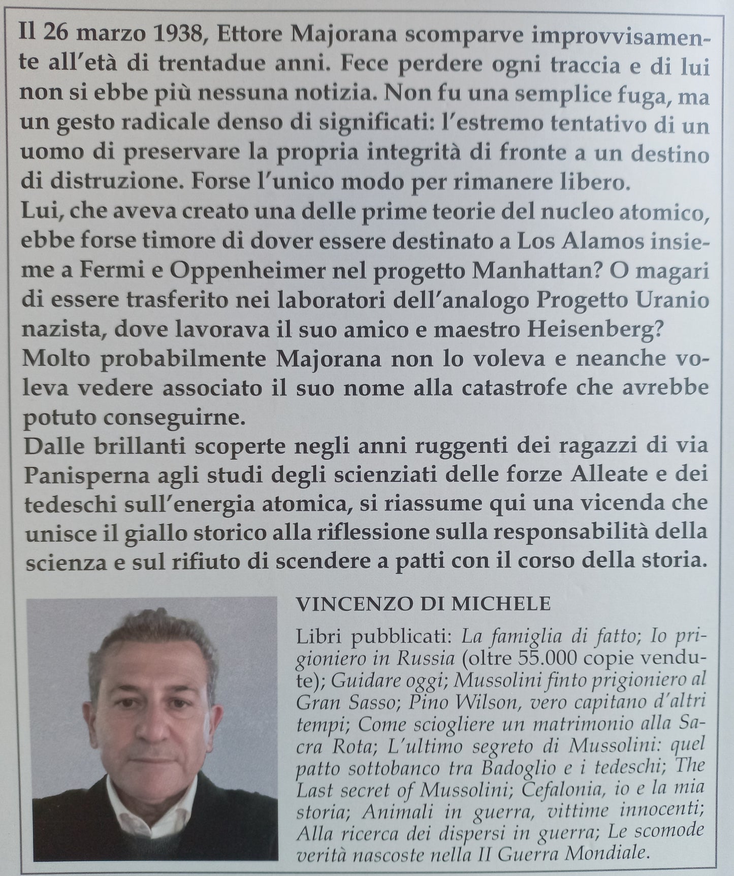 MAJORANA, IL PREZZO DEL GENIO libro di VINCENZO DI MICHELE