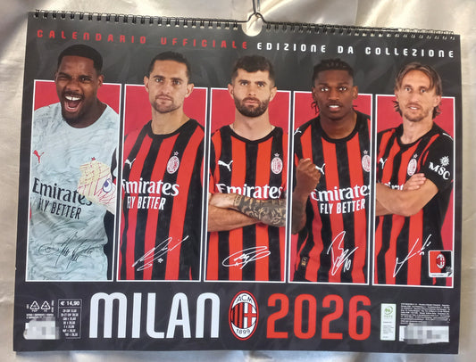 CALENDARIO 2026 ORIZZONTALE MILAN