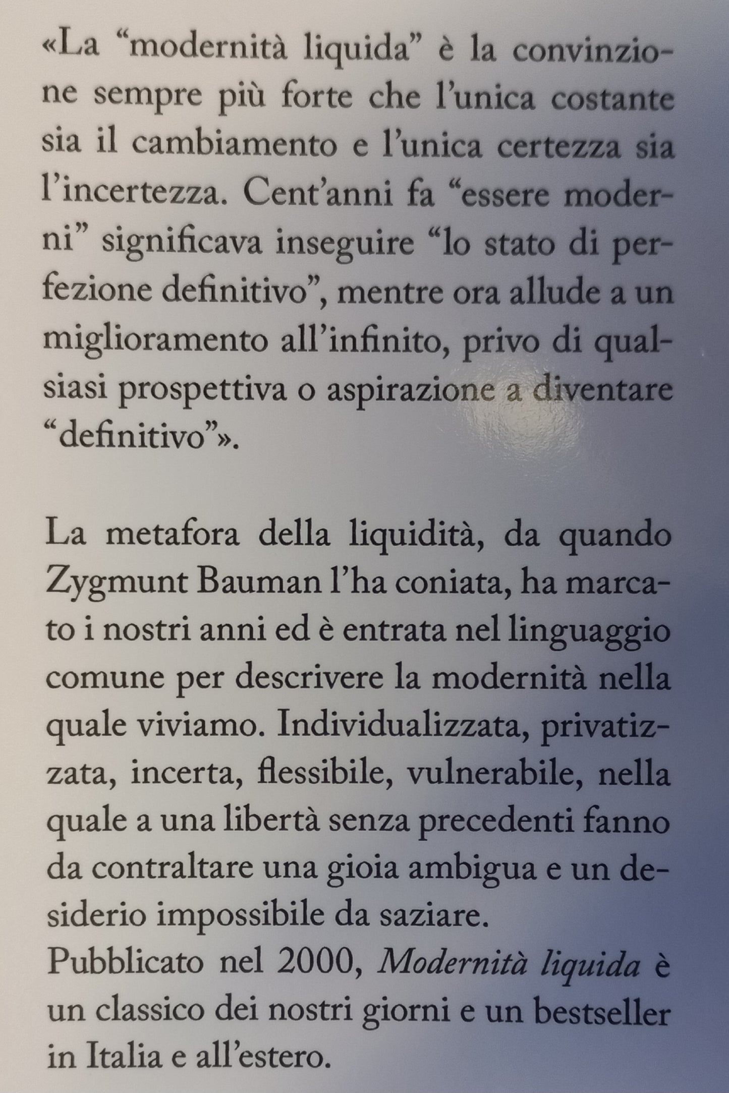 MODERNITA' LIQUIDA - libro di ZYGMUNT BAUMAN
