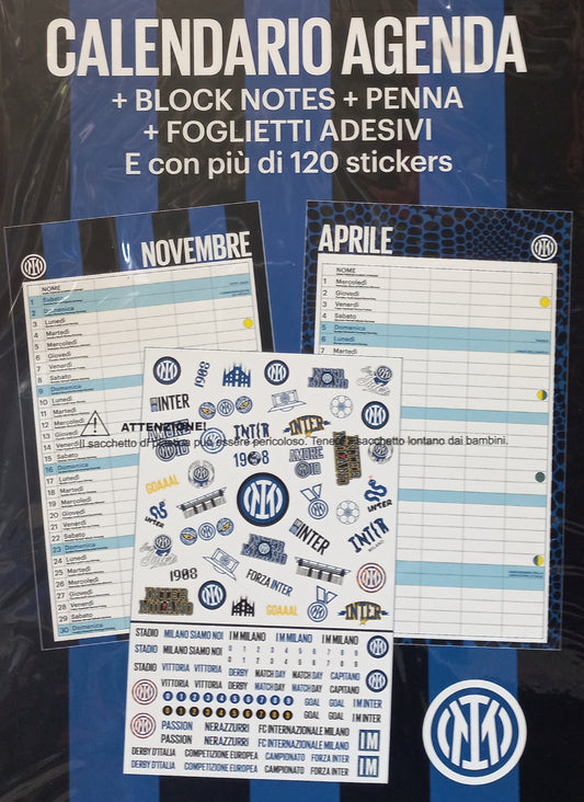 CALENDARIO INTER 14 MESI con POST-IT, PENNA, BLOCK NOTES