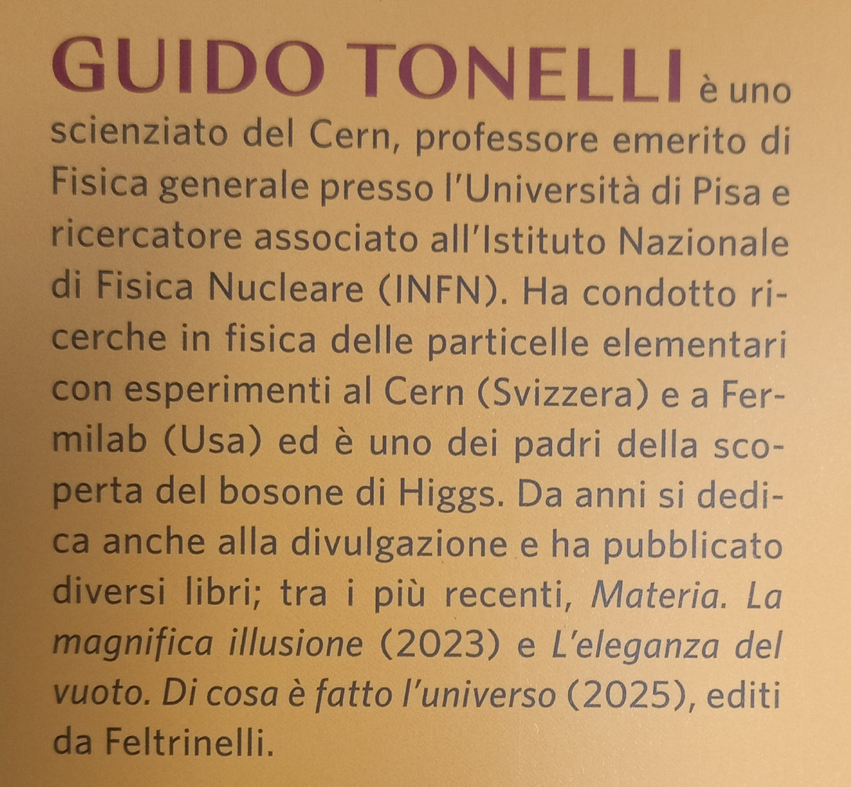 QUEL CAOS GRANDIOSO CHIAMATO UNIVERSO libro di GUIDO TONELLI