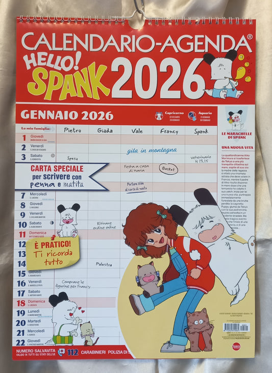 CALENDARIO AGENDA 2026 HELLO SPANK