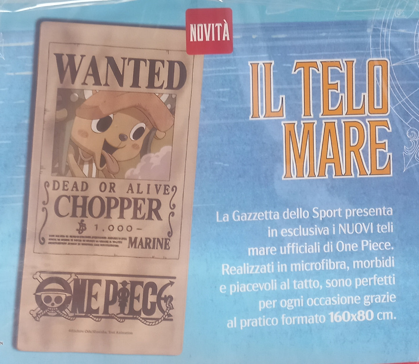 ONE PIECE - TELO MARE in microfibra cm 160 x 80
