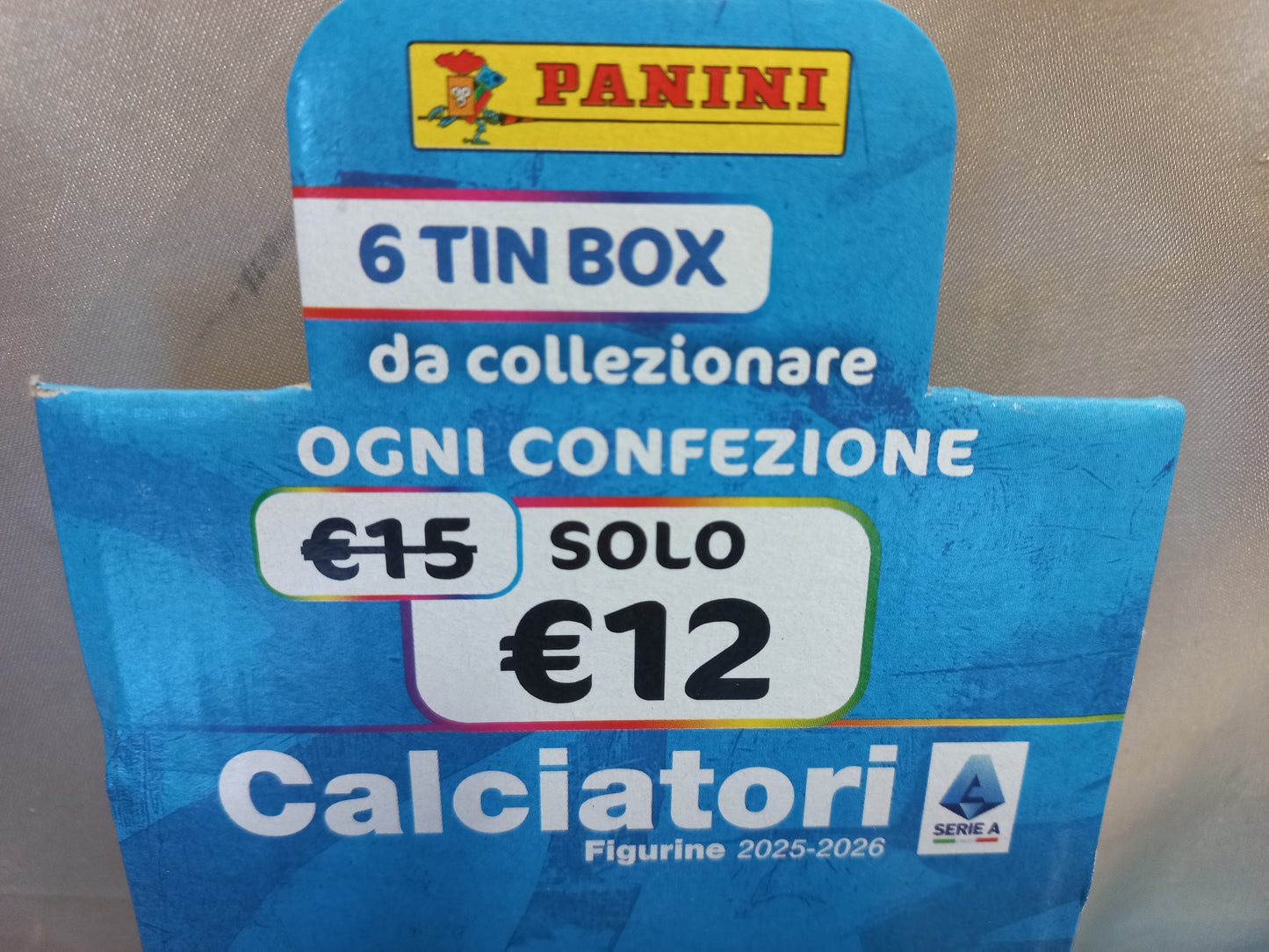 TIN BOX FIGURINE CALCIATORI PANINI Scatola da 6 TIN BOX
