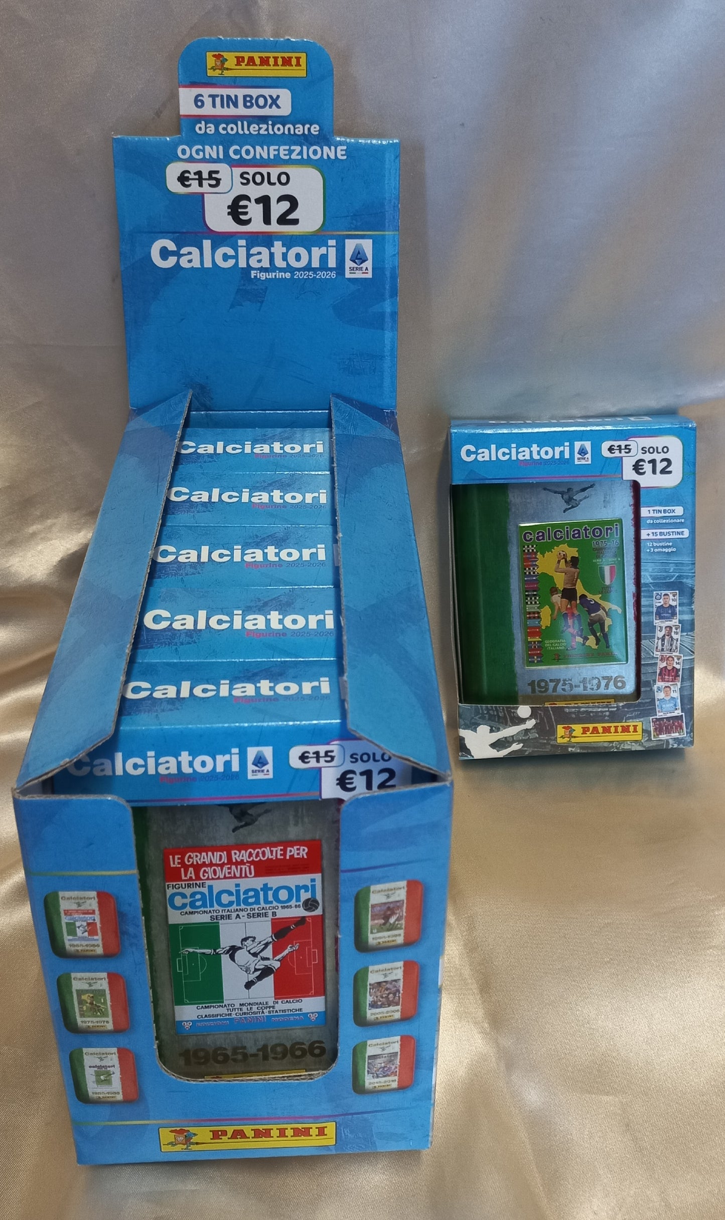 TIN BOX FIGURINE CALCIATORI PANINI Scatola da 6 TIN BOX