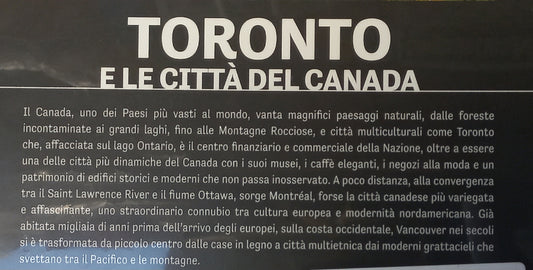 TORONTO e LE CITTA' DEL CANADA - 47^ uscita Città del mondo