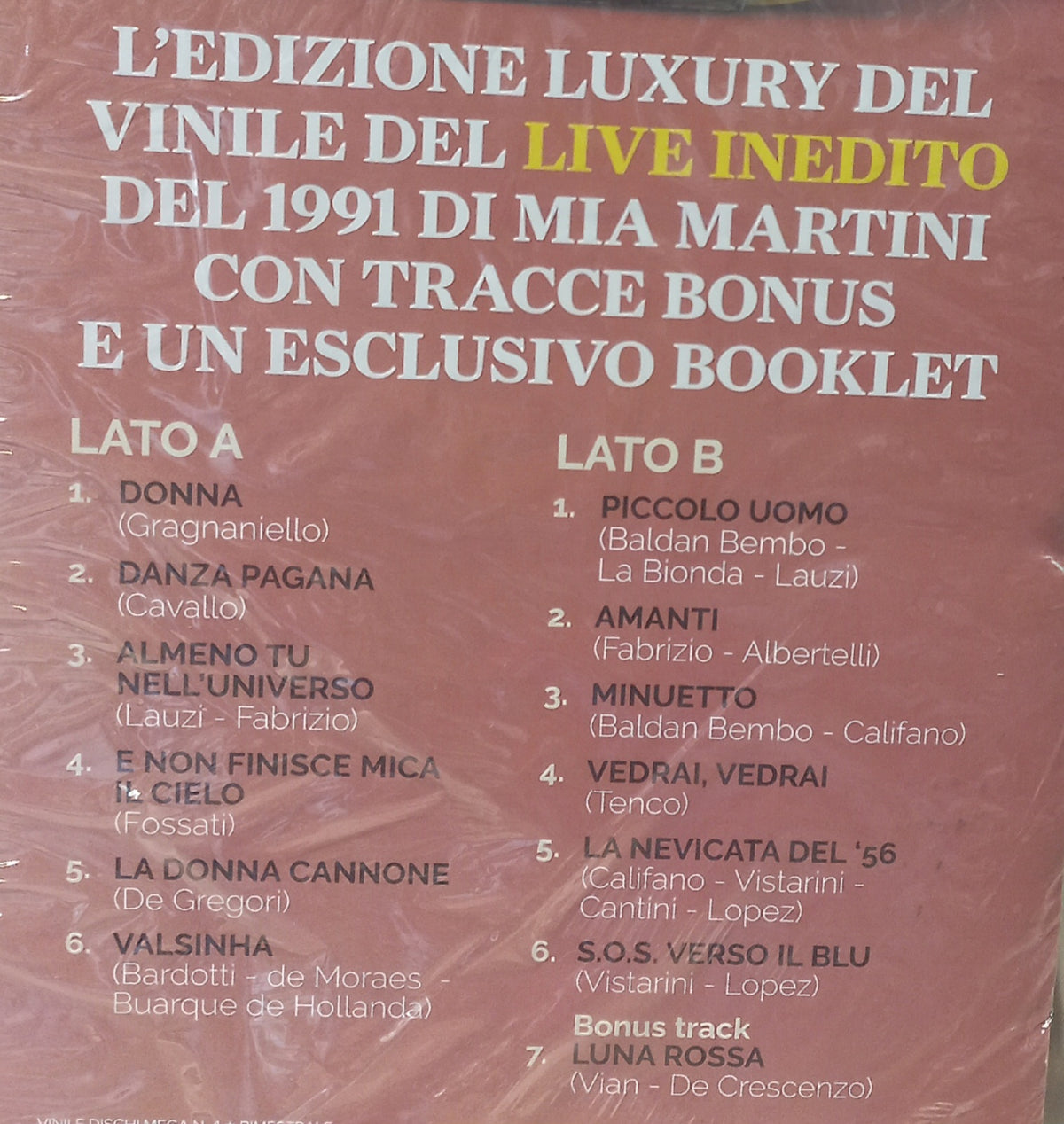 MIA MARTINI - COME UN DIAMANTE IN MEZZO AL CUORE- VINILE DORATO NUOVO