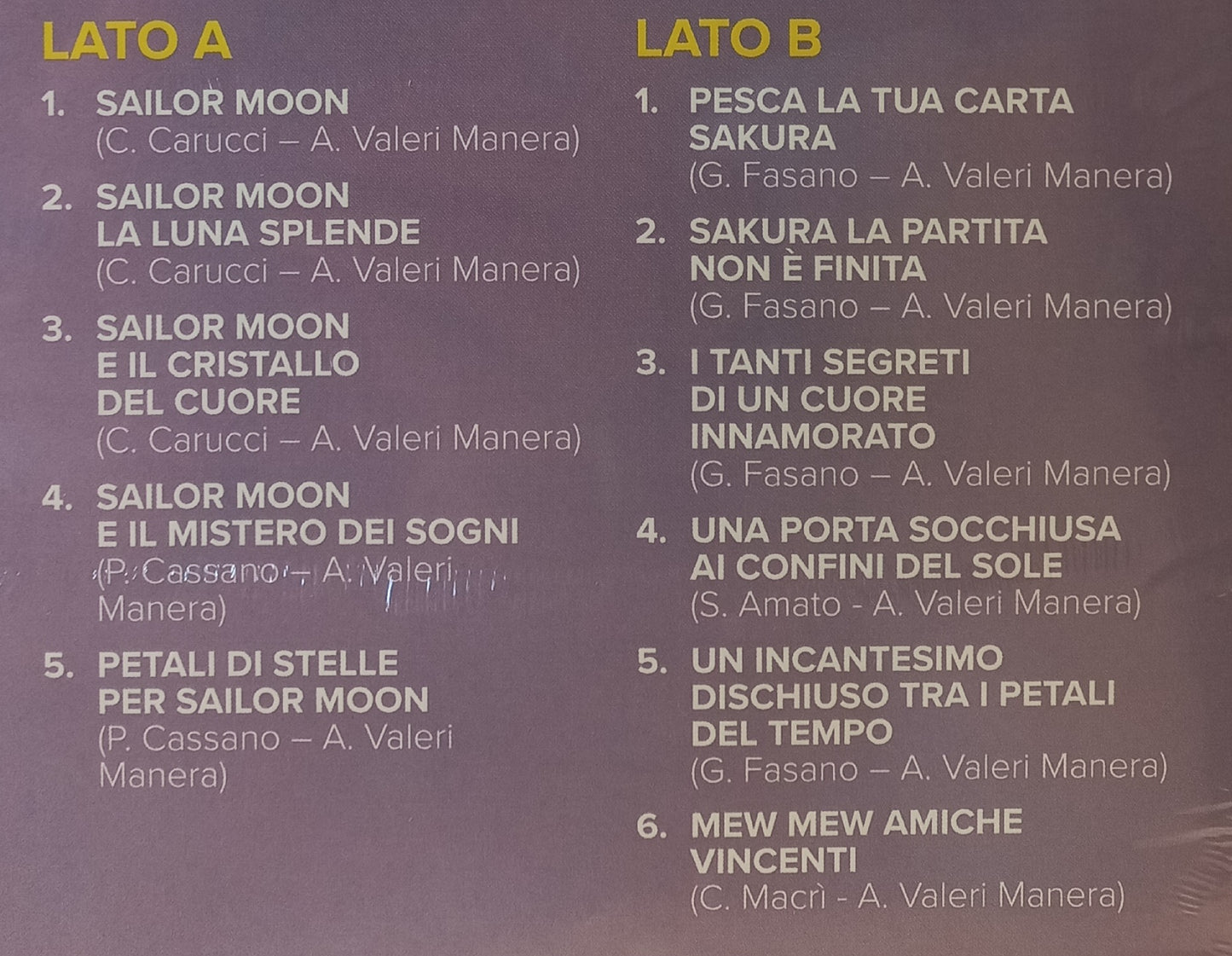 CRISTALLI, PETALI E MISTERI - SAILOR MOON - Vinile rosa 180 gr.